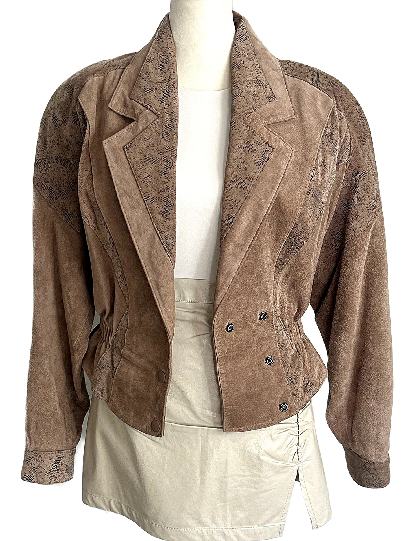 VINTAGE 1980 DISTRESSED LEATHER BOMBER JACKET