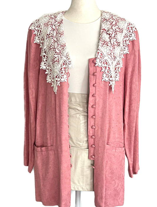 VINTAGE 1980 JESSICA MCCLINTOCK LACE DUSTER JACKET