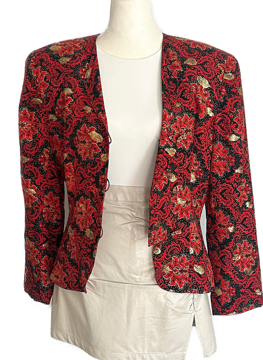 ORNATE VINTAGE SILK BUTTON JACKET