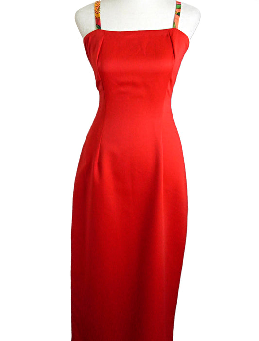 VINTAGE 1990 TAILORED RED DRESS