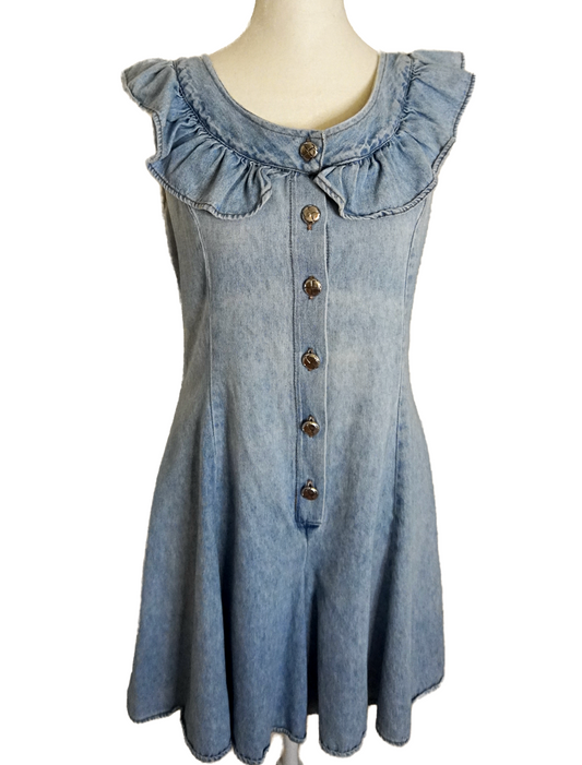 VINTAGE DENIM BUTTON DOWN ROMPER