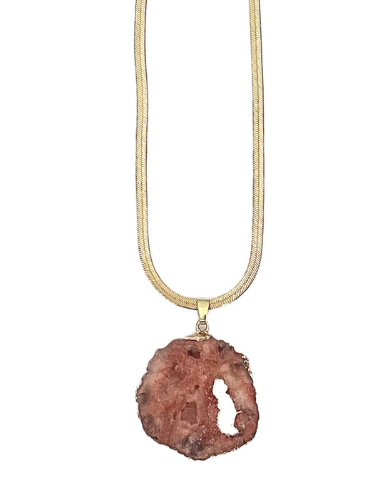 SACRAL CHAKRA GEODE CHOKER NECKLACE