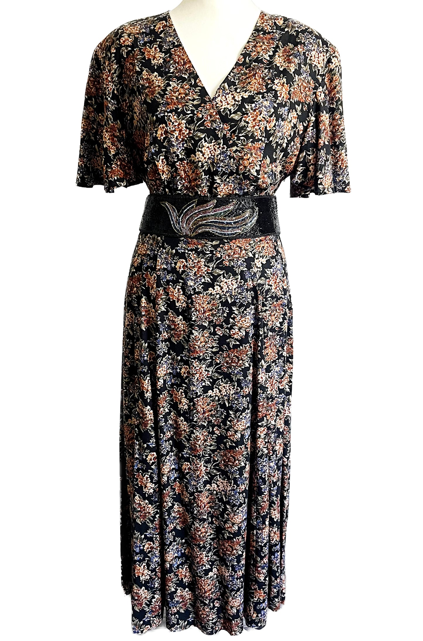 VINTAGE 1980 FLORAL PRINT DRESS