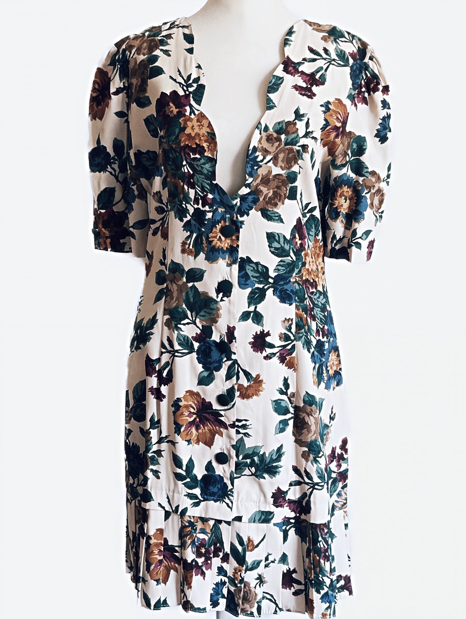 VINTAGE 1980 VICTORIA ASHLEY FLORAL PRINT DRESS