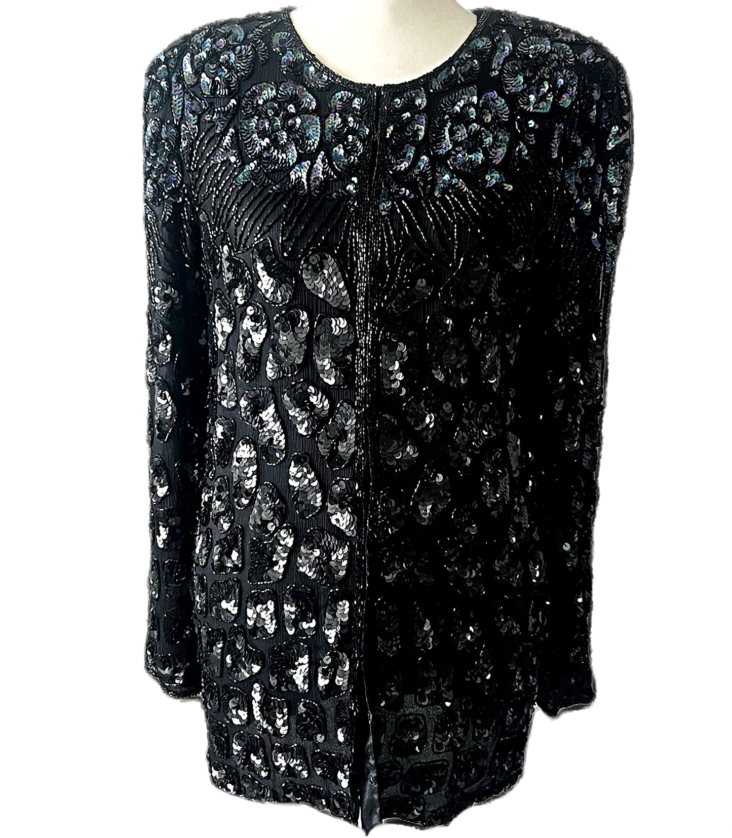 EXQUISITE VINTAGE BEADED DUSTER EVENING JACKET