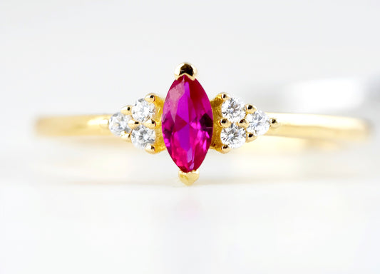 DELICATE RUBY MARQUISE RING