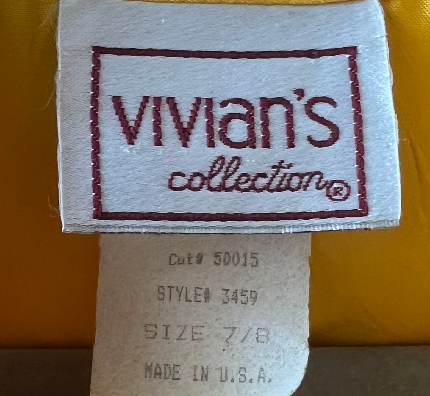 VINTAGE 1980 YELLOW DROP WAIST COLLAR DRESS