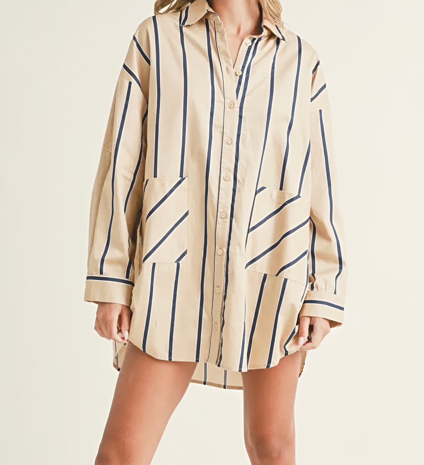 OVERSIZED BUTTON DOWN SHIRT DRESS