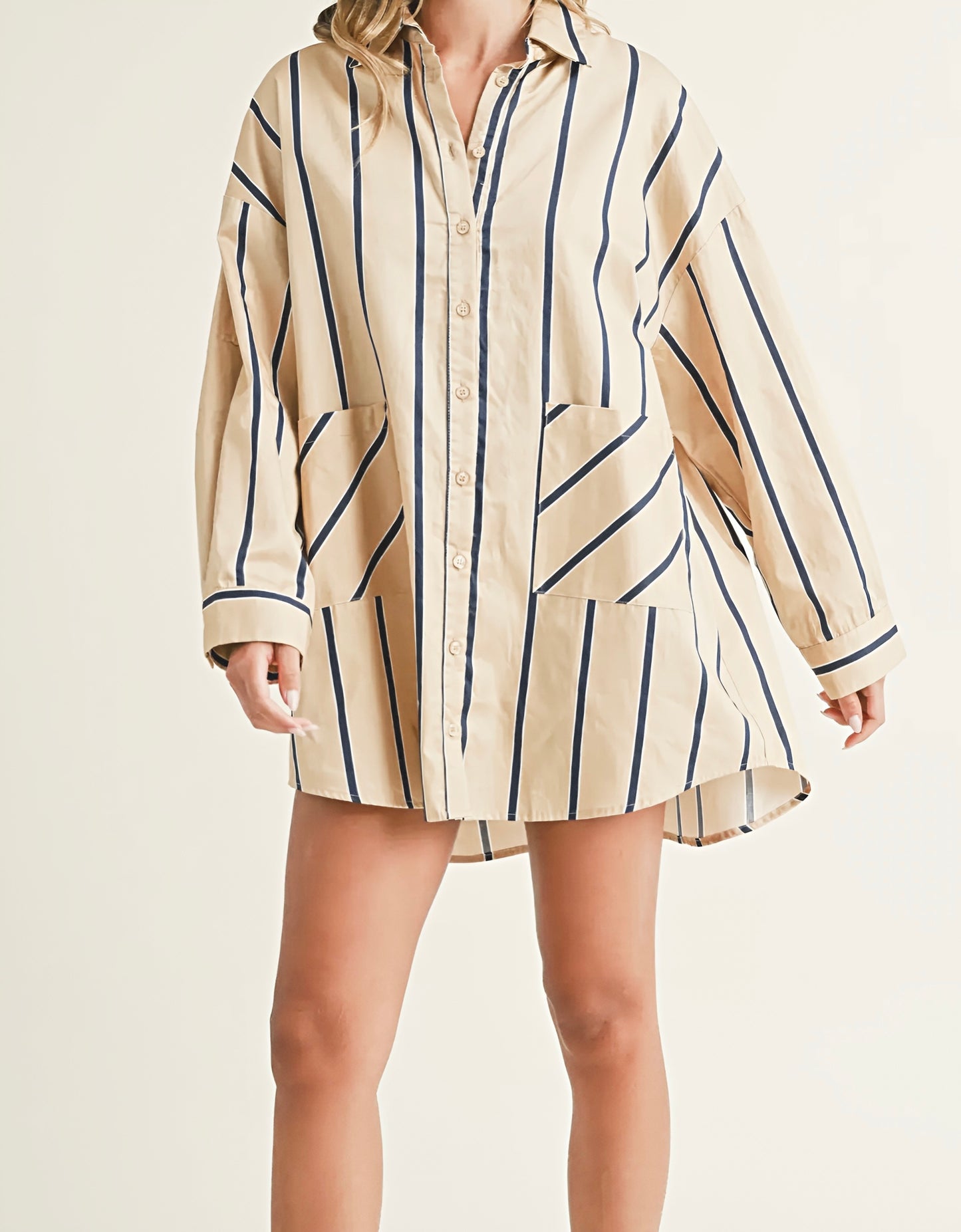 OVERSIZED BUTTON DOWN SHIRT DRESS