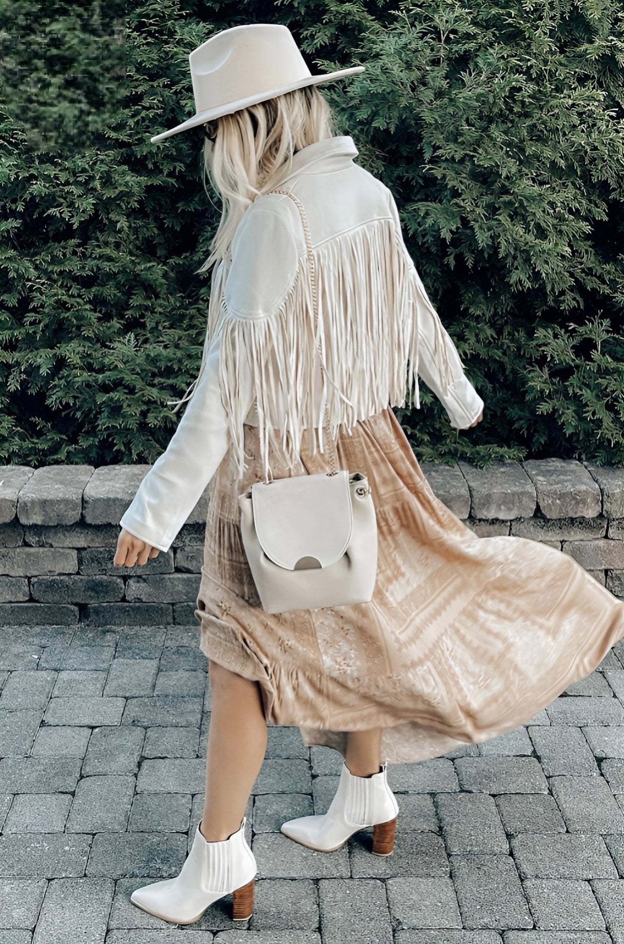 BOHO FRINGED FAUX SUEDE MOTO JACKET