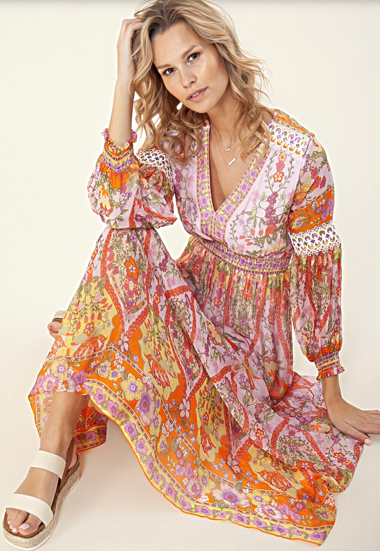 EDLYN SILK MAXI DRESS