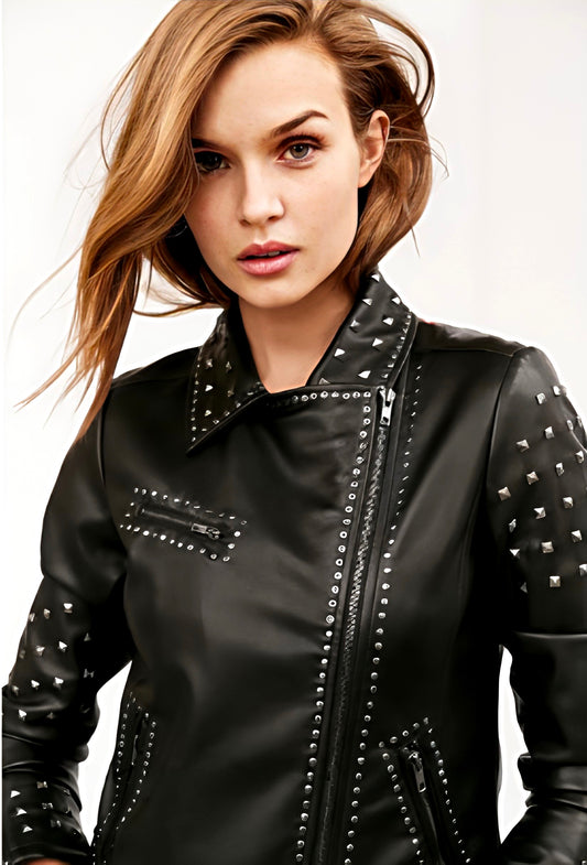 EDGY FAUX LEATHER STATEMENT MOTO JACKET