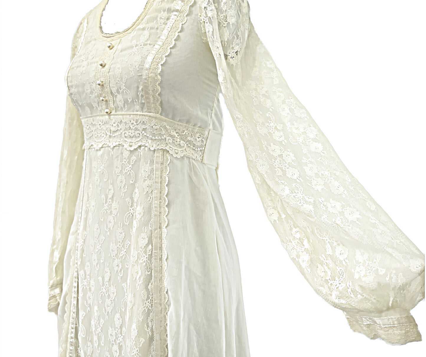 GUNNE SAX 1960 PRAIRIE LACE WEDDING DRESS